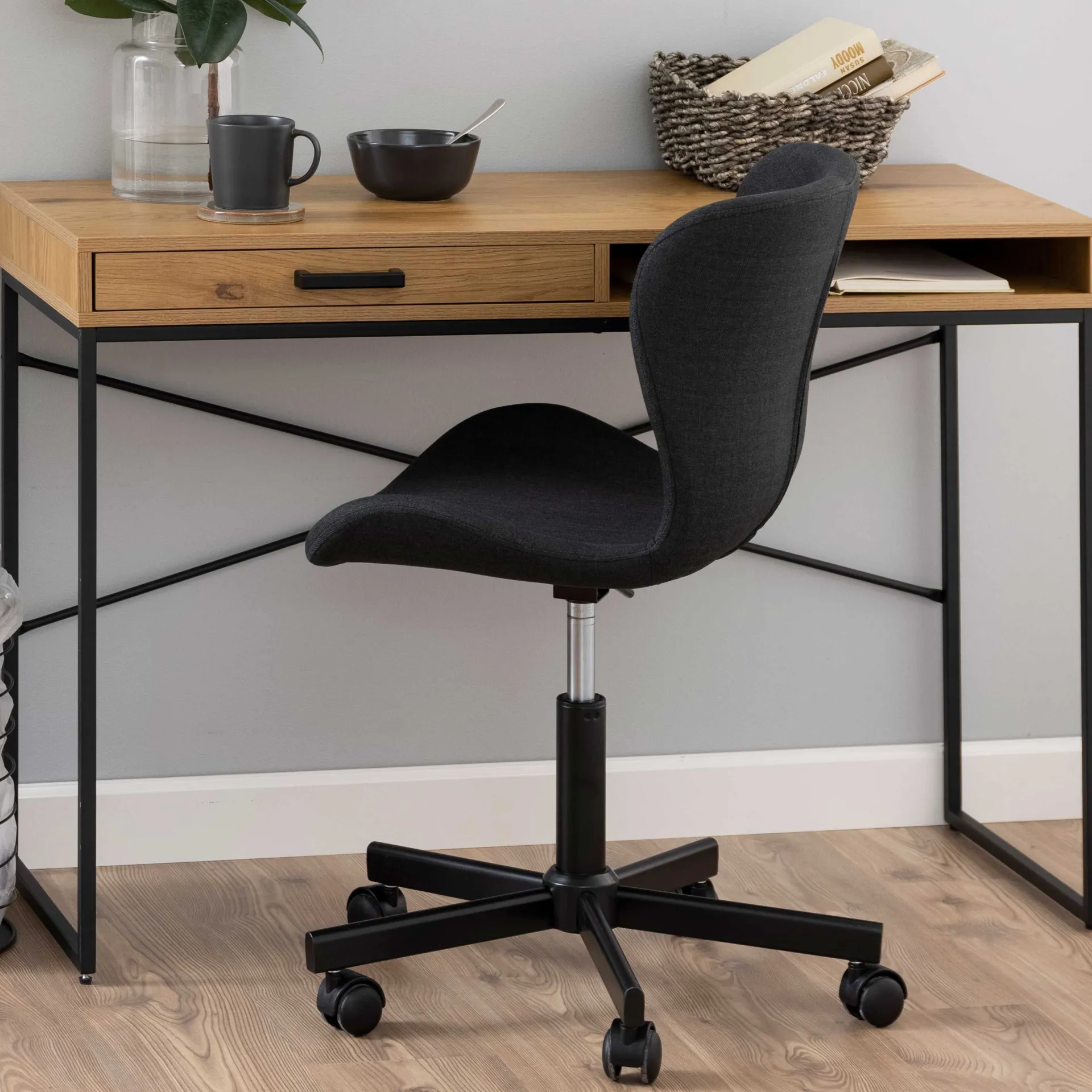 Emob Dover Schreibtisch 110cm - mit Ablageschublade - Wildeiche