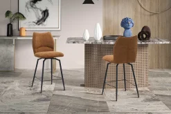 Rousseau Drehbarer Barhocker Lara | 48 x 56 x 103 cm | Rust-design