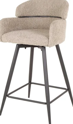 Emob Drehbarer Barhocker Rachida - 50x54x95cm - Bouclé-Stoff