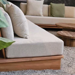 Gescova Dreisitzige Gartenbank Djerba - Textileen & Holz - 270x95x70 cm -