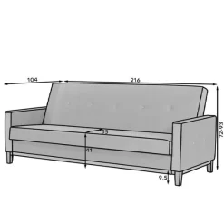 Emob Dreisitziger Sessel Hall | 216 x 104 x 93 cm |
