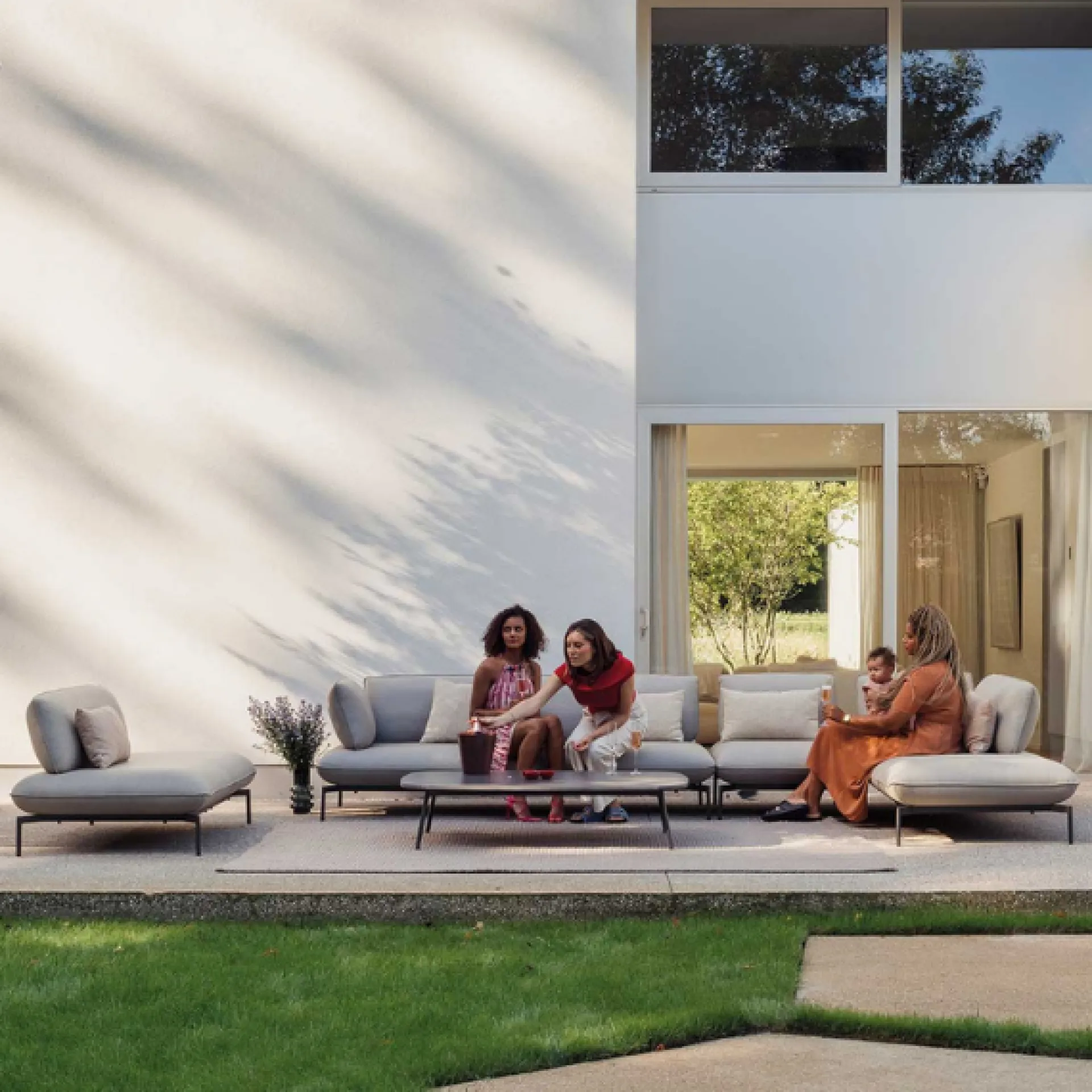 Gescova Dreisitziges Gartensofa Todo von – hell, 220x95x80 cm