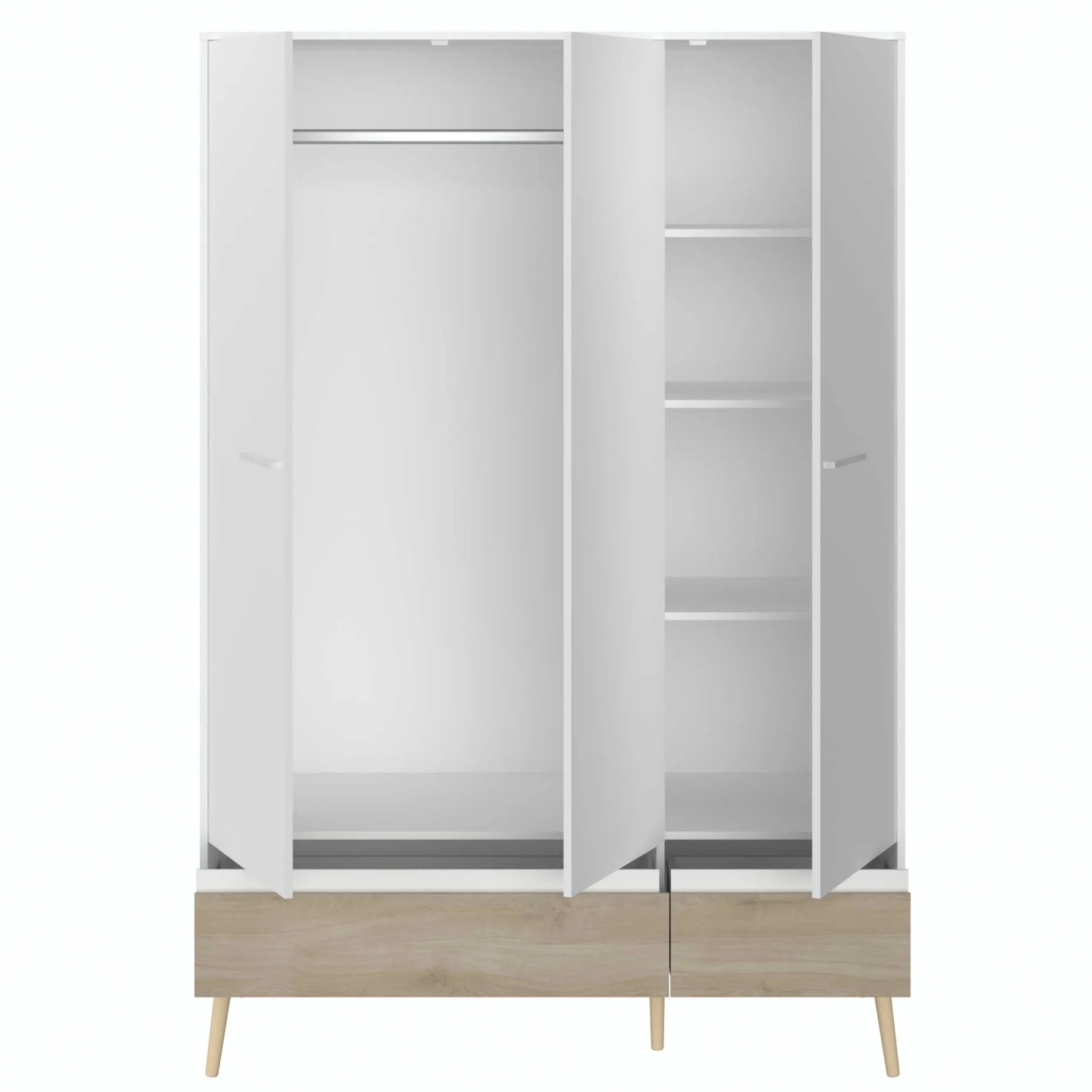 Dresser Hardy 135cm mit 3 Tren - Molke/Eiche