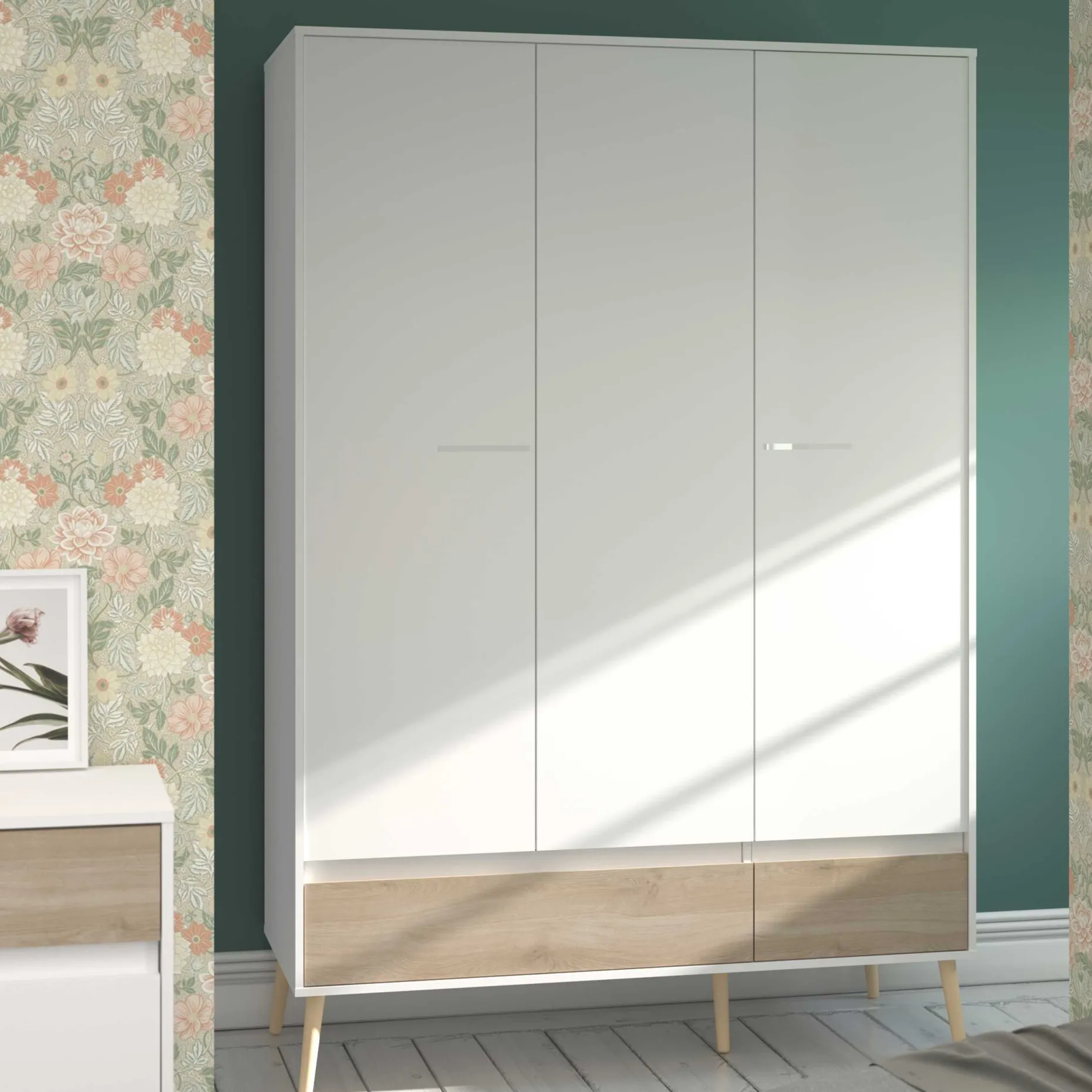 Dresser Hardy 135cm mit 3 Tren - Molke/Eiche