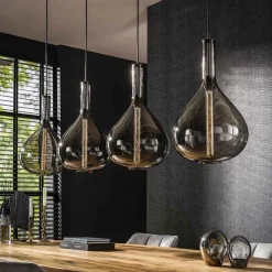 Emob Drizella Hängeleuchte 164 cm-Rauchglas