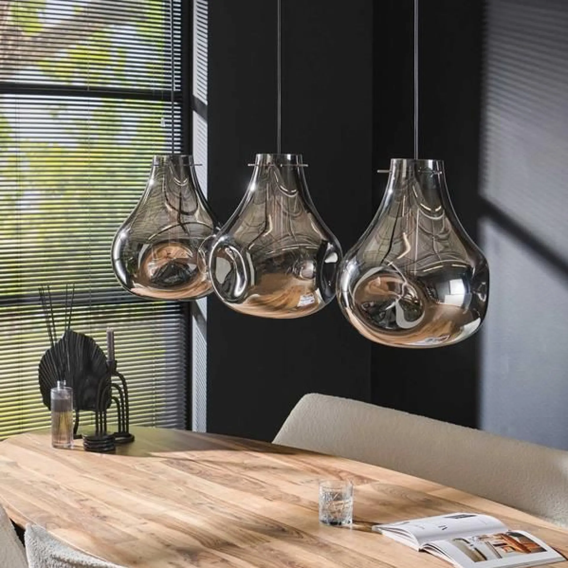 Emob Désirée Hängeleuchte 115 cm-Chromglas