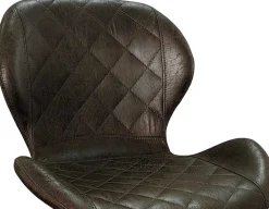 Rousseau Dunkeler Barhocker Malaga | Metallbeine und Vintage-PU-Polsterung