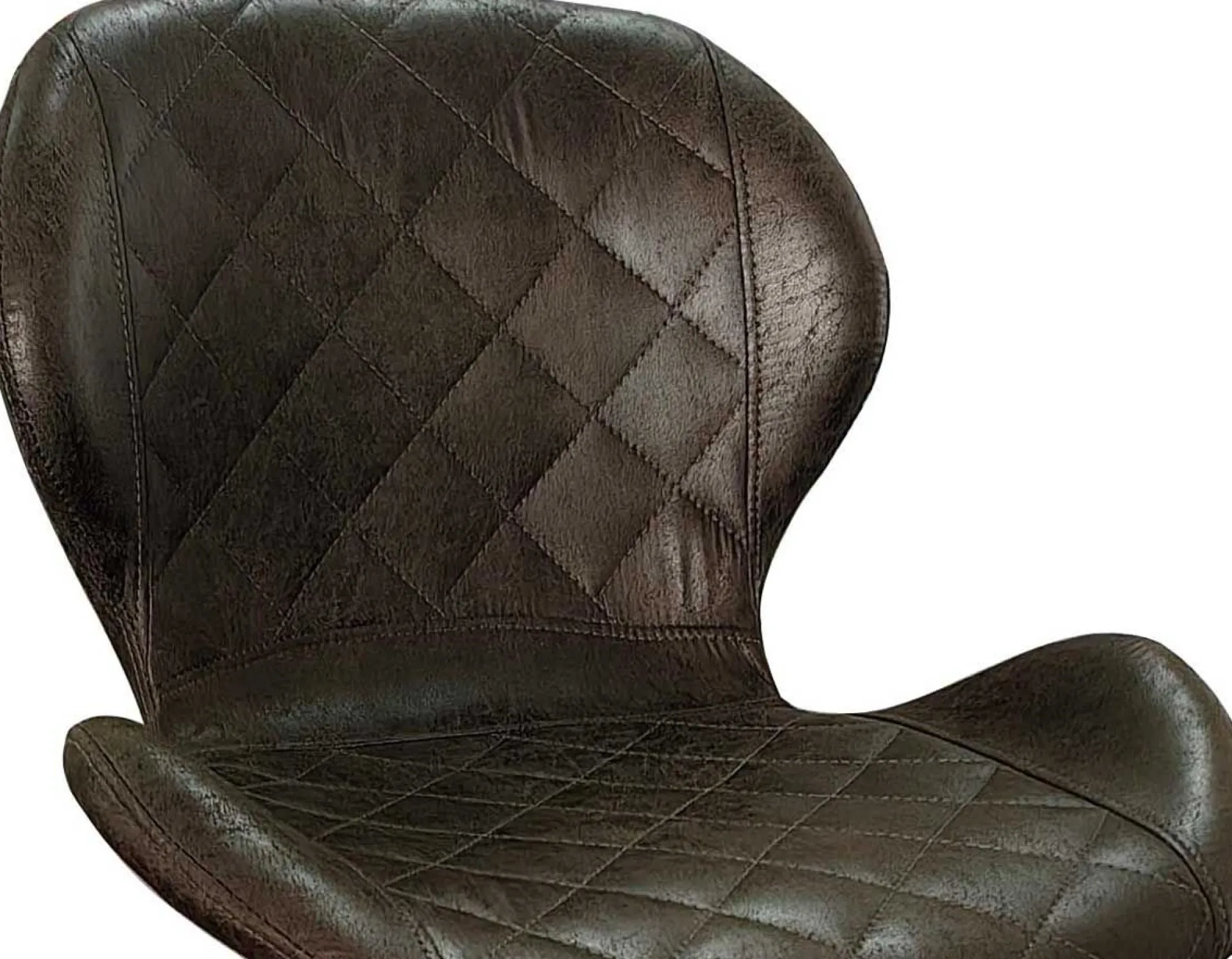 Rousseau Dunkeler Barhocker Malaga | Metallbeine und Vintage-PU-Polsterung