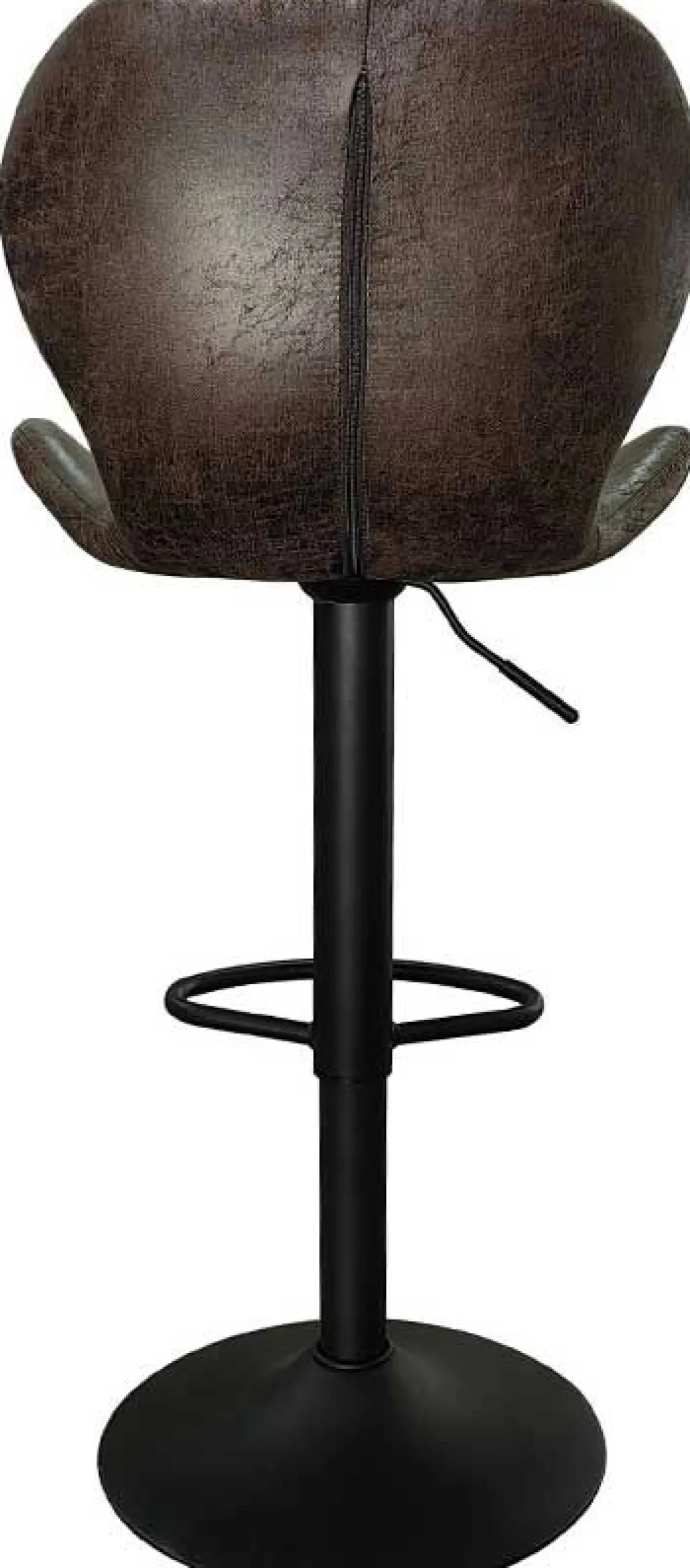 Rousseau Dunkeler Barhocker Malaga | Metallbeine und Vintage-PU-Polsterung