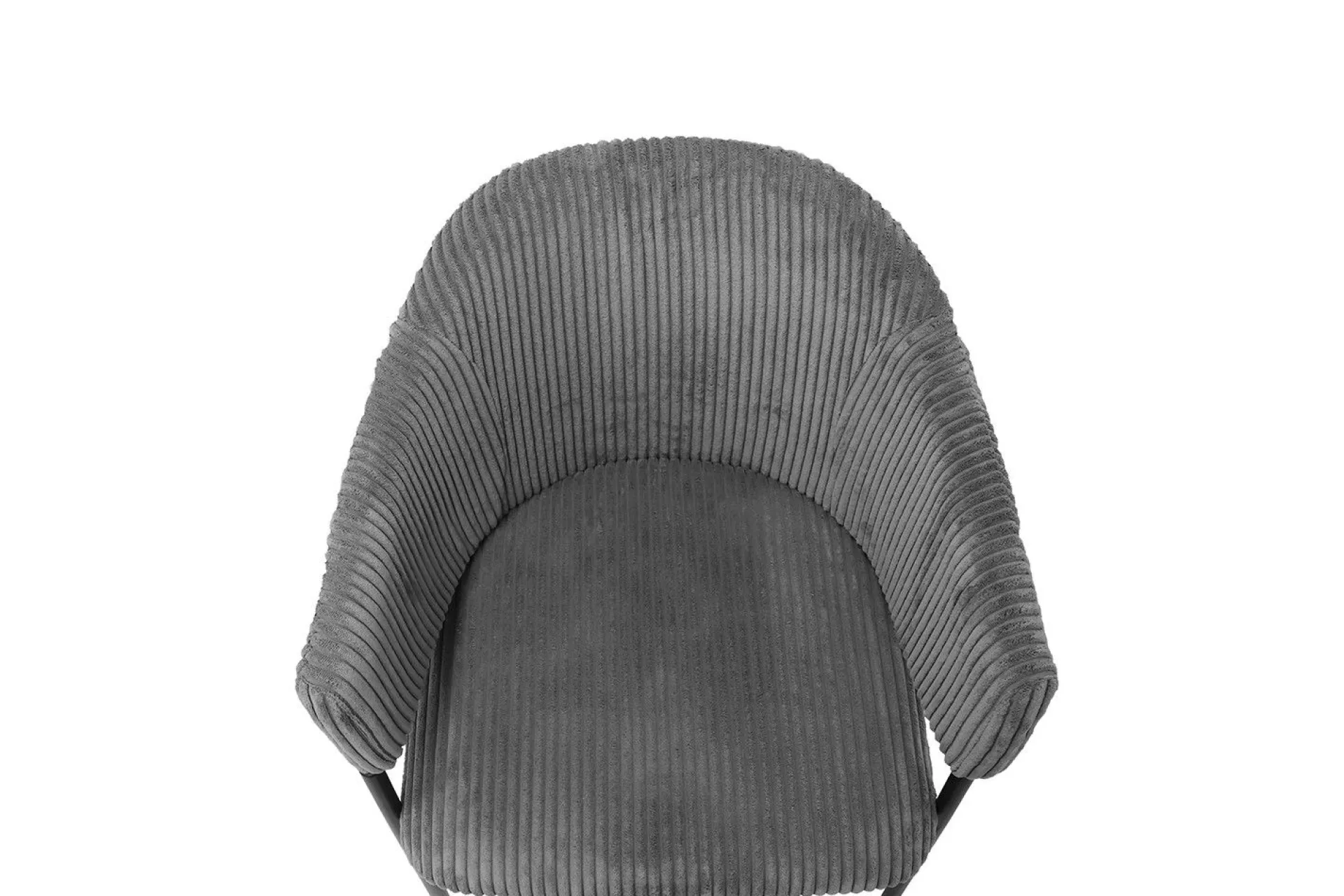 Rousseau Dunkeler Kordstuhl mit Metallbeinen | H-H 78 x B-L 54 x T-P 62 cm