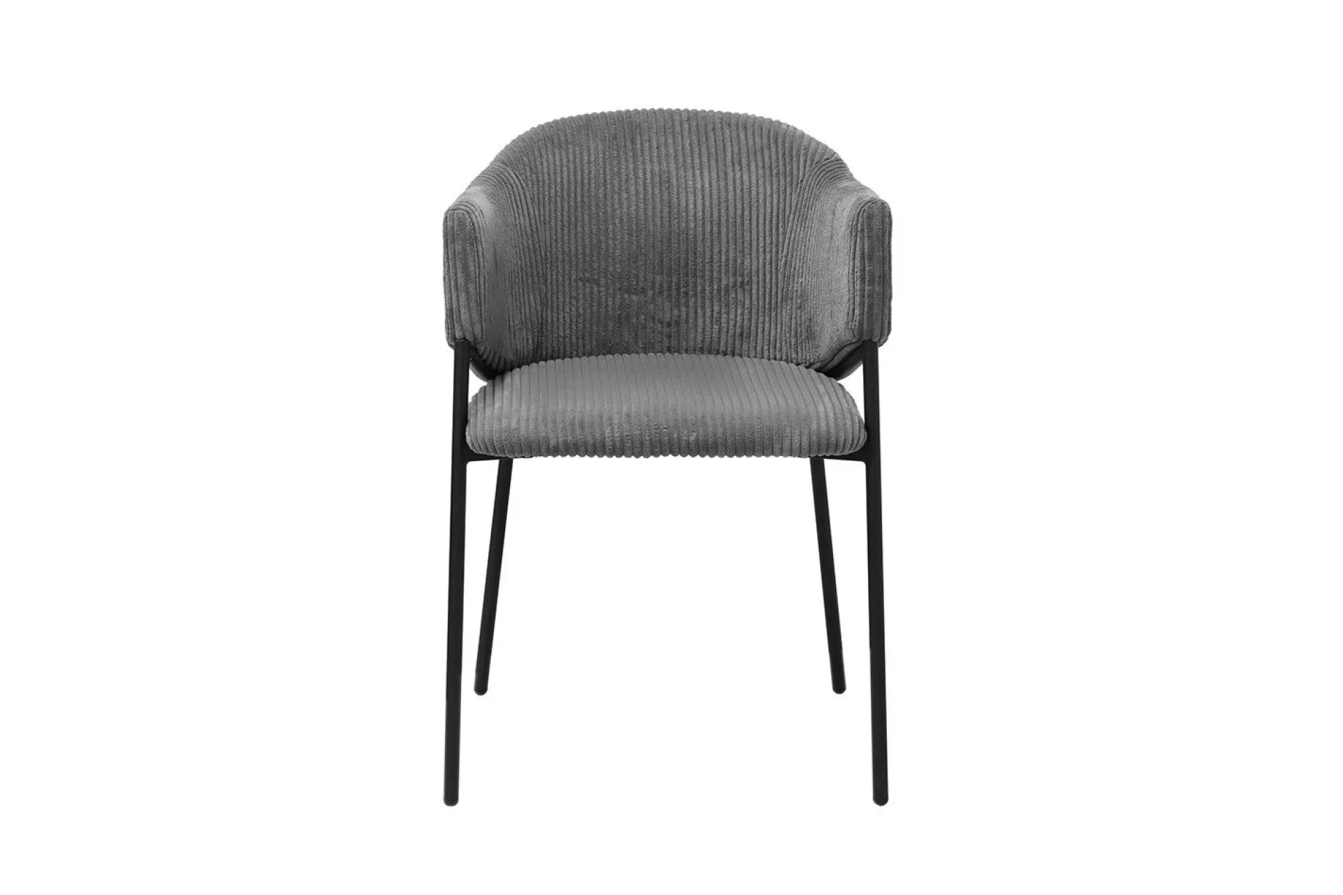 Rousseau Dunkeler Kordstuhl mit Metallbeinen | H-H 78 x B-L 54 x T-P 62 cm