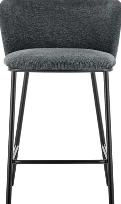 Rousseau Dunkelgrauer Stoff-Barhocker Arthur | Metallbeine | 88,5x53x50,5cm