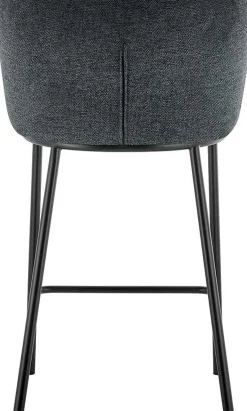 Rousseau Dunkelgrauer Stoff-Barhocker Arthur | Metallbeine | 88,5x53x50,5cm