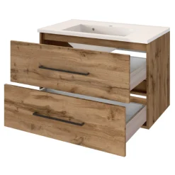Held DusanBadezimmer : Säulenschrank, Spiegelschrank, Waschtischschrank, Hängeschränke - wotan oak