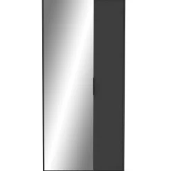 Ebony Schuhschrank 83x24x178cm - mit Spiegel - schwarz
