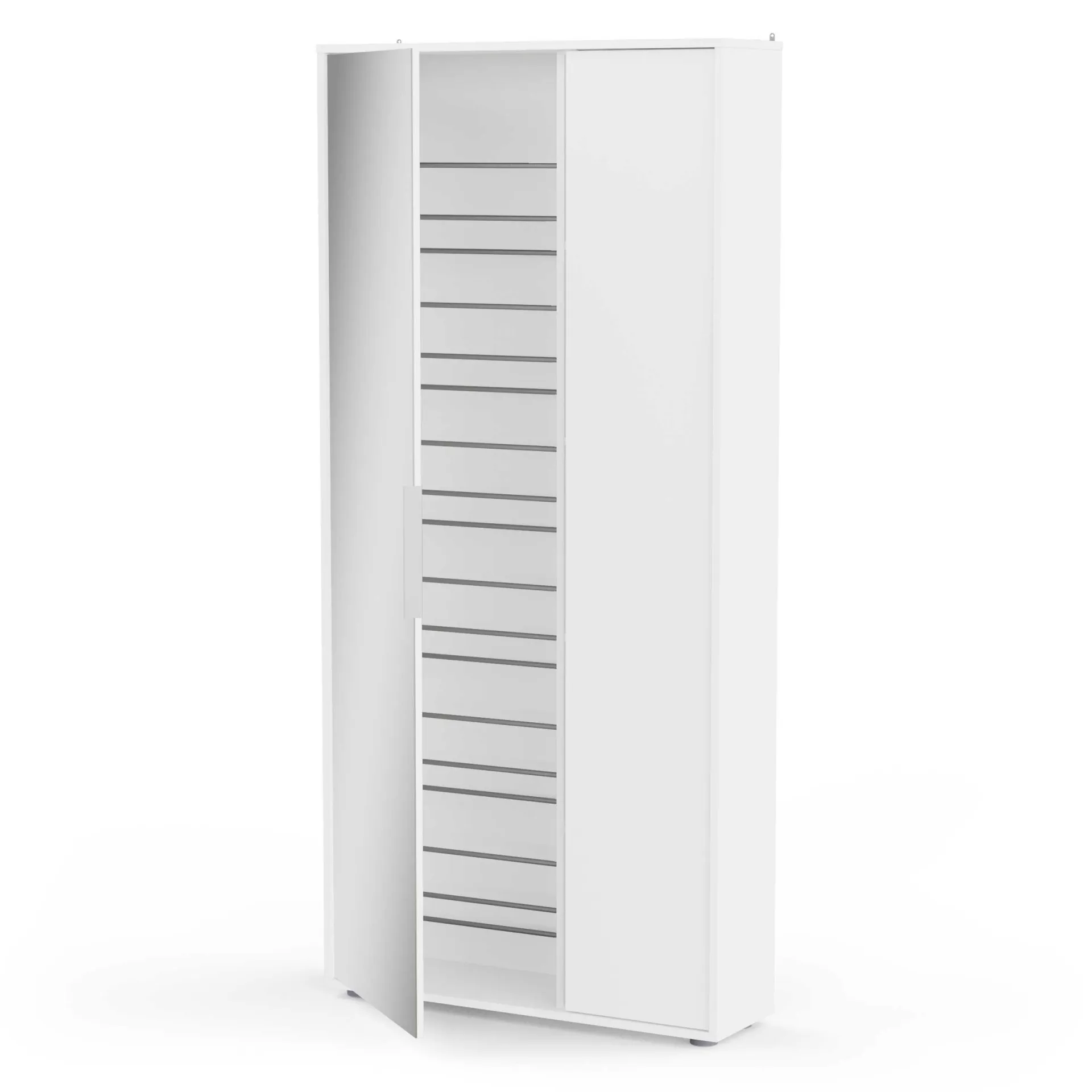 CBA Ebony Schuhschrank 83x24x178cm - mit Spiegel -