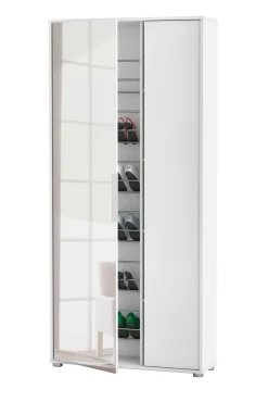 CBA Ebony Schuhschrank 83x24x178cm - mit Spiegel -