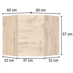 Eckschrank Sorrella 60cm 1 Tür - weiß/Eiche