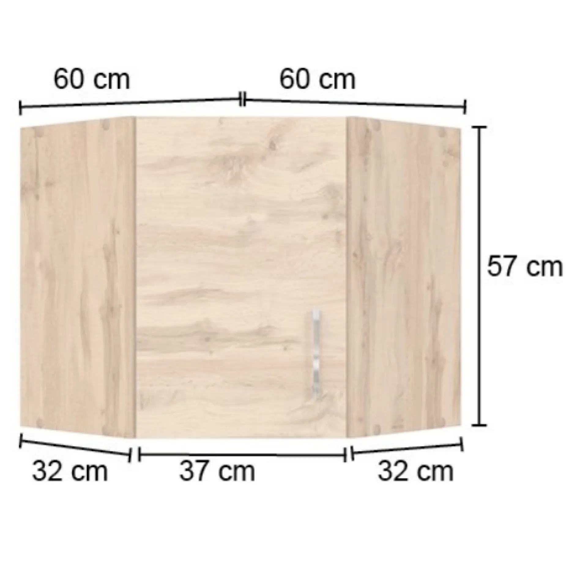 Eckschrank Sorrella 60cm 1 Tür - weiß/Eiche