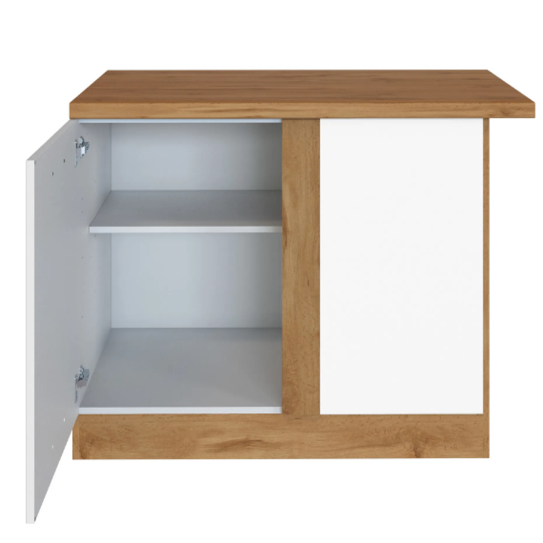 Eckschrank Sorrella 110cm 1 Tür - weiß/Eiche