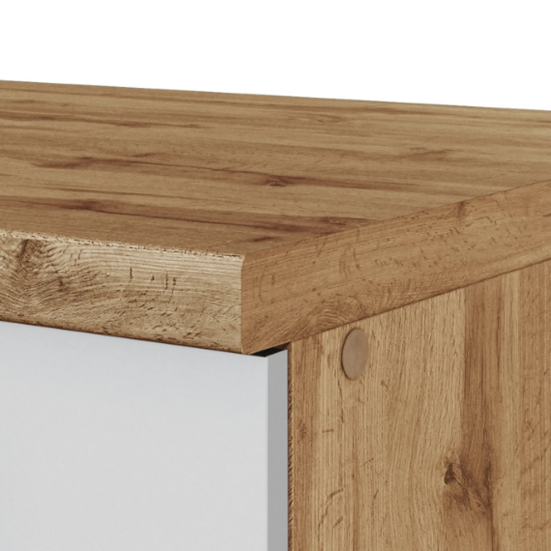Eckschrank Sorrella 110cm 1 Tür - weiß/Eiche