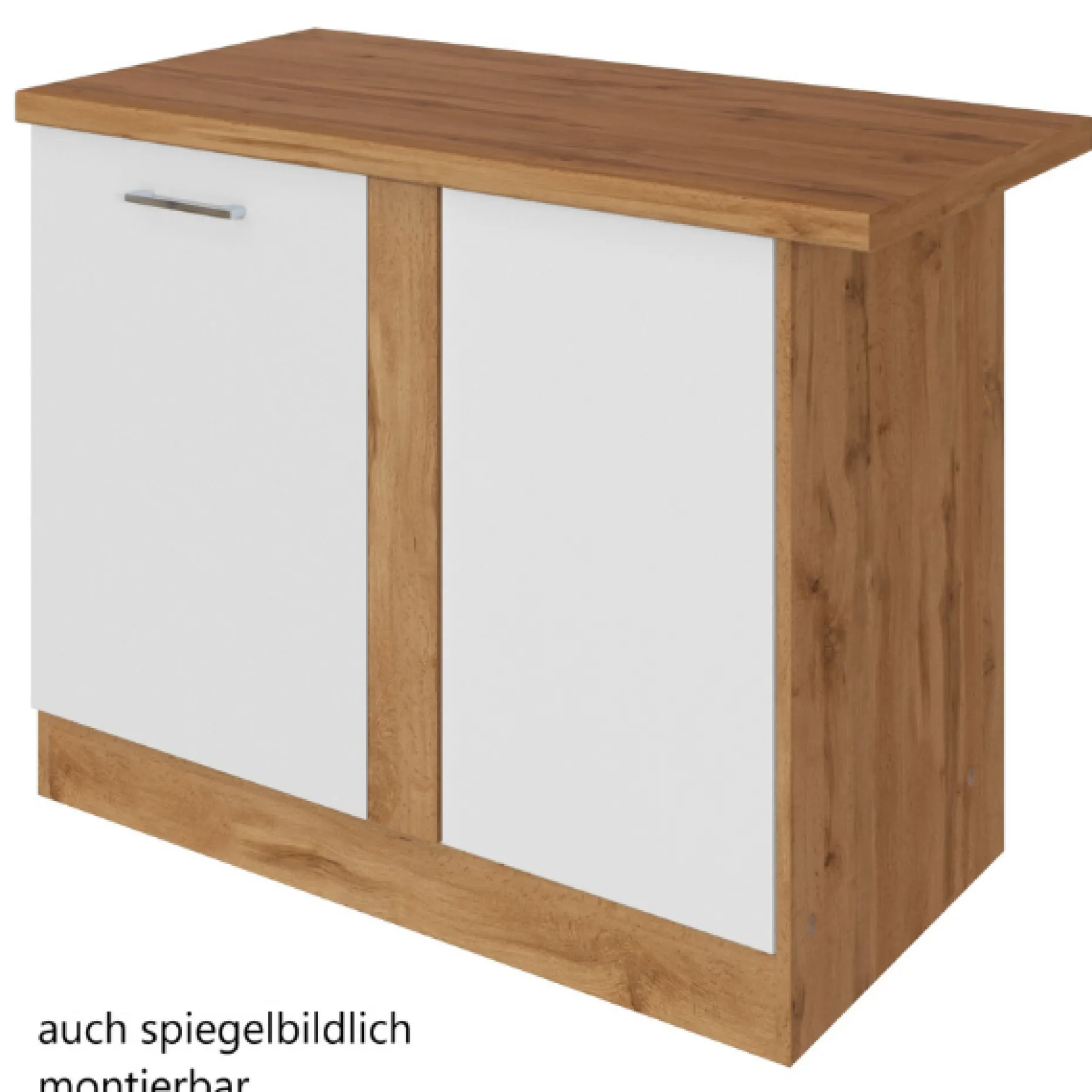 Eckschrank Sorrella 110cm 1 Tür - weiß/Eiche