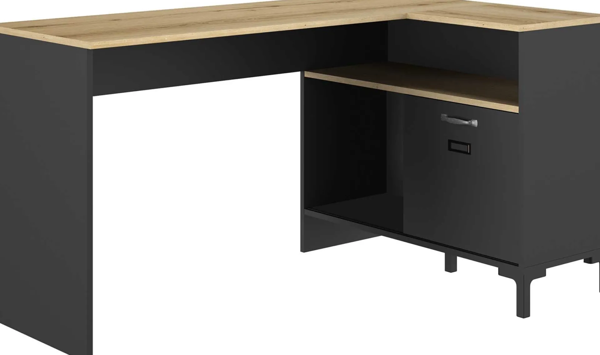 Gautier - Diagone Eckschreibtisch Manchester | 136 x 88 x 73 cm | Eiche Helvezia Design