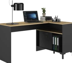 Gautier - Diagone Eckschreibtisch Manchester | 136 x 88 x 73 cm | Eiche Helvezia Design