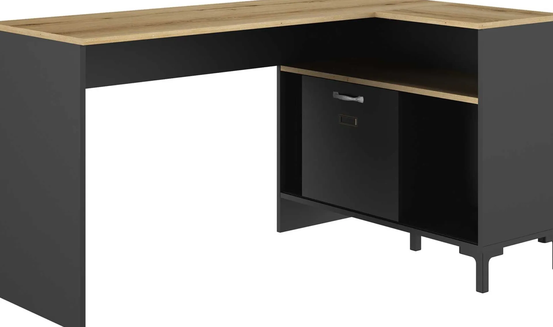 Gautier - Diagone Eckschreibtisch Manchester | 136 x 88 x 73 cm | Eiche Helvezia Design