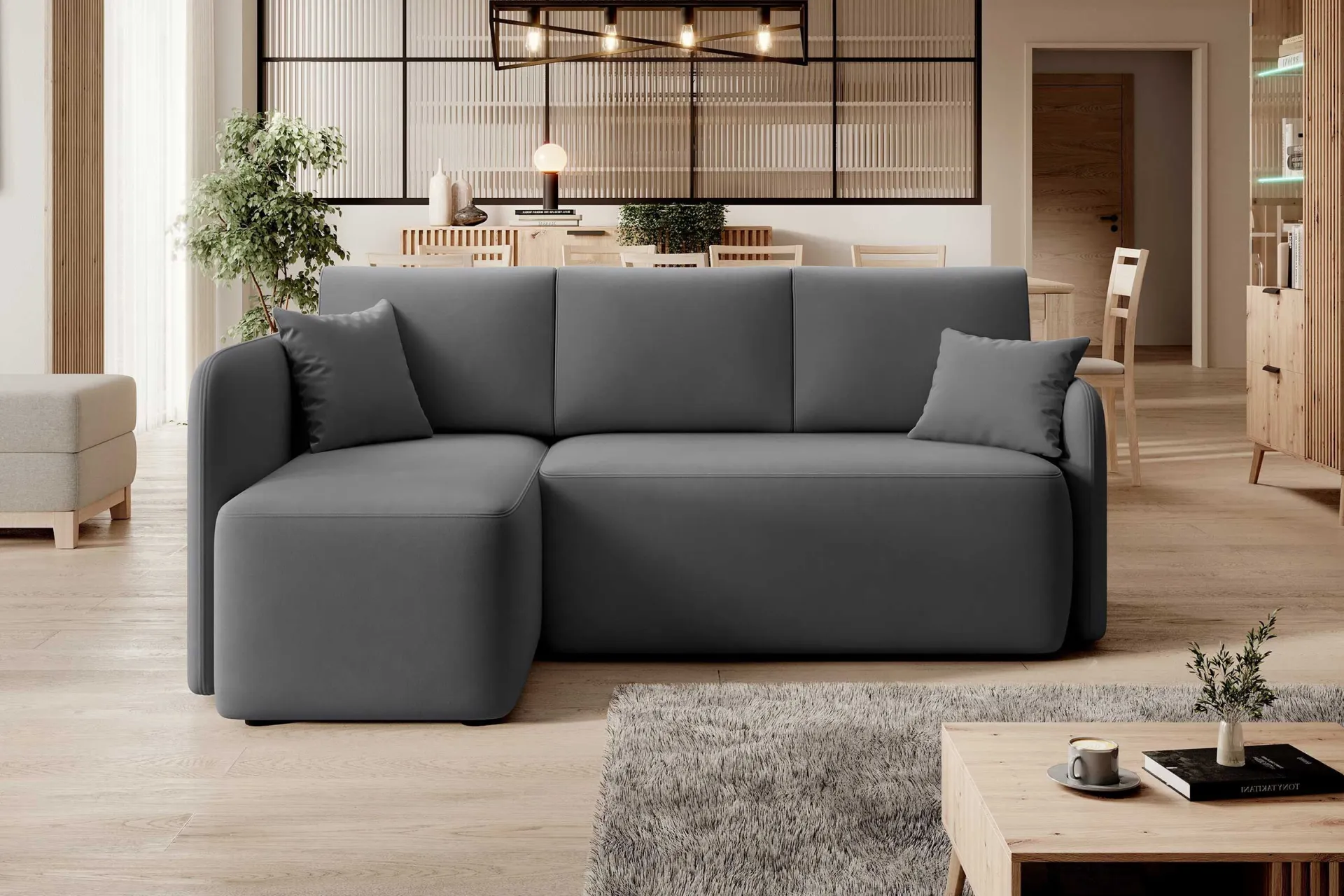 Emob Ecksofa Henrichs | 206 x 150 x 89 cm | Dunkel