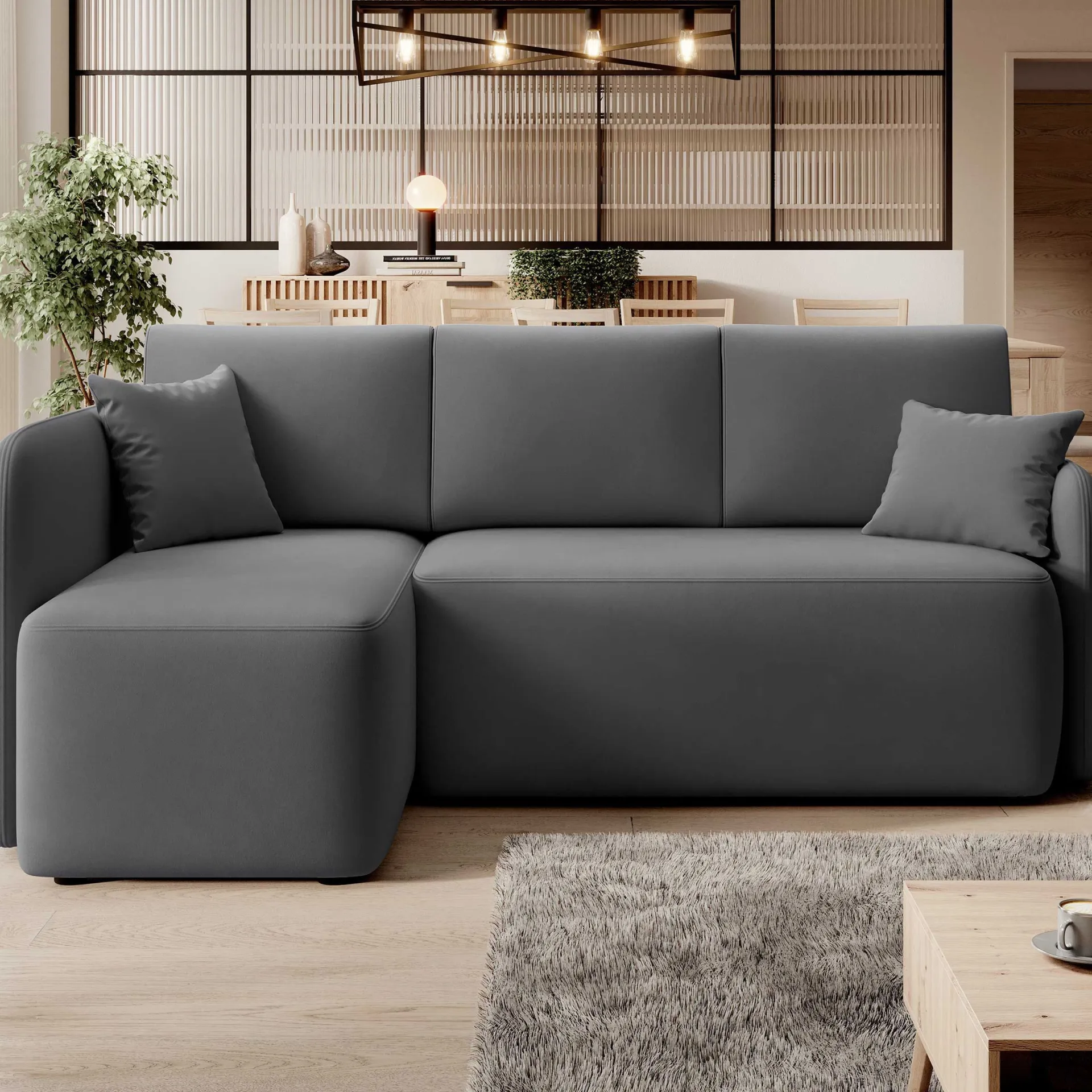 Emob Ecksofa Henrichs | 206 x 150 x 89 cm | Dunkel