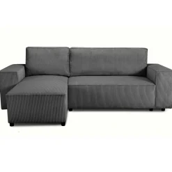 PGS Ecksofa Josh links - mit Stauraum - gerippter Samt