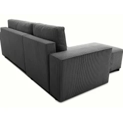 PGS Ecksofa Josh links - mit Stauraum - gerippter Samt