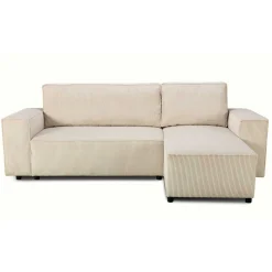 PGS Ecksofa Josh rechts - mit Stauraum - gerippter Samt