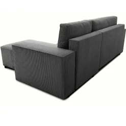 PGS Ecksofa Josh rechts - mit Stauraum - gerippter Samt