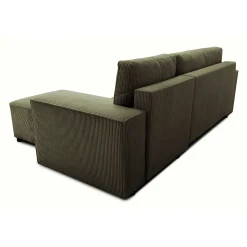 PGS Ecksofa Josh rechts - mit Stauraum - khaki rib velvet