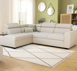 PGS Ecksofa Kelio links - verstellbare Kopfstütze - r Stoff