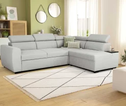 PGS Ecksofa Kelio rechts - verstellbare Kopfstütze - er Stoff