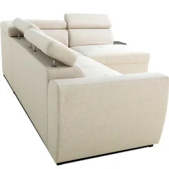 PGS Ecksofa Kelio rechts - verstellbare Kopfstütze - r Stoff