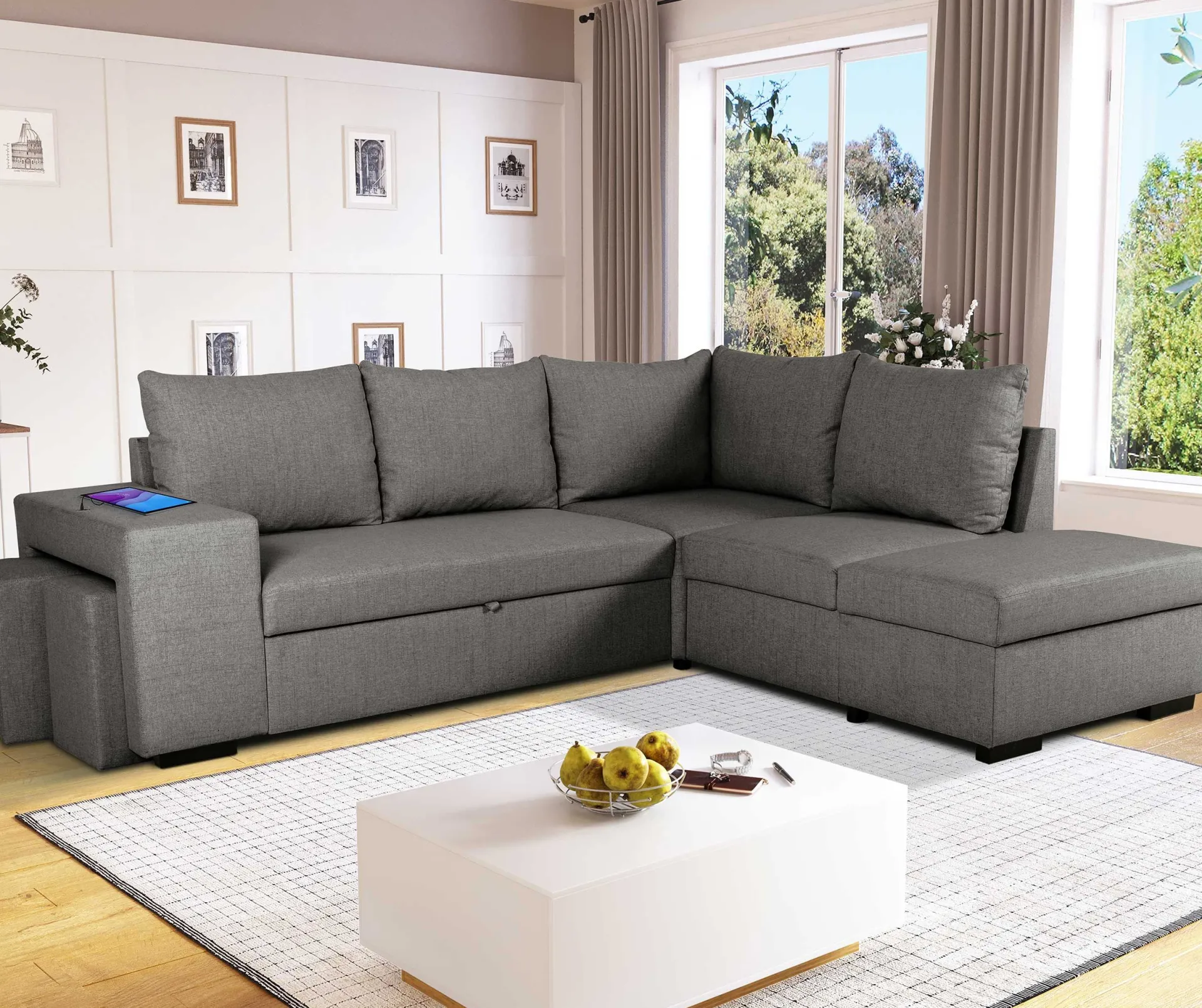 PGS Ecksofa Mitchell rechts - mit Stauraum -