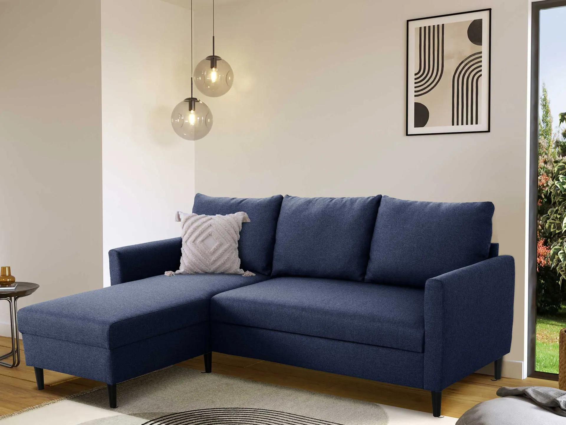 PGS Ecksofa Tweety links - 192x137x82cm - marineer Stoff