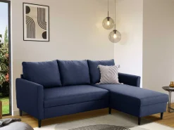 PGS Ecksofa Tweety rechts - 192x137x82cm - Stoff navy
