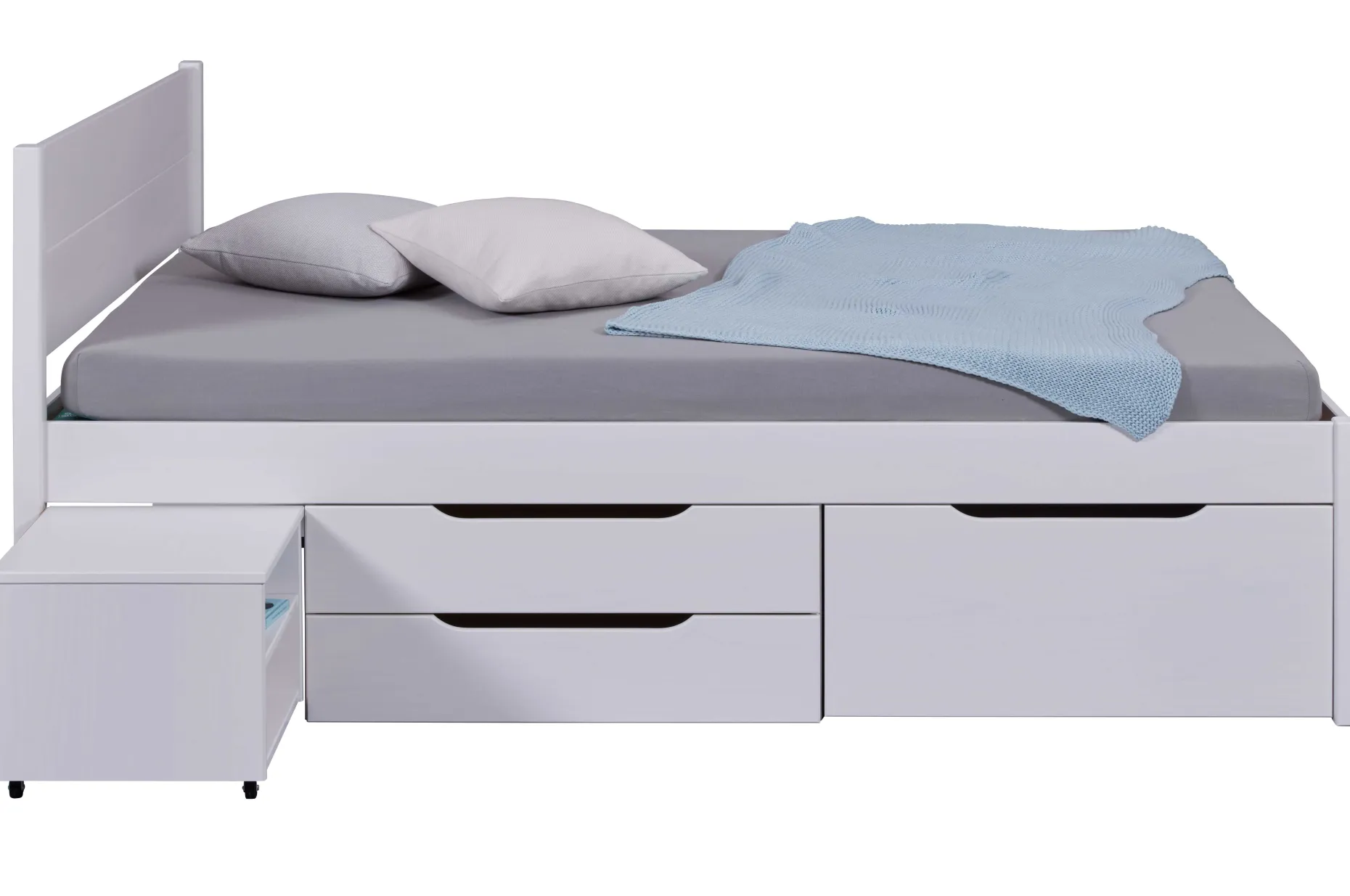 Efetivo Doppelbett 140x200cm mit Stauraum - weiß