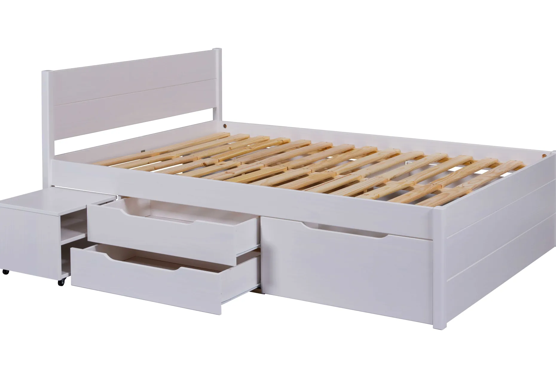 Efetivo Doppelbett 140x200cm mit Stauraum - weiß