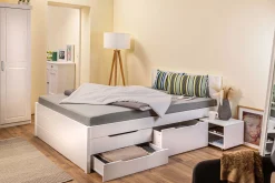 Efetivo Doppelbett 140x200cm mit Stauraum - weiß