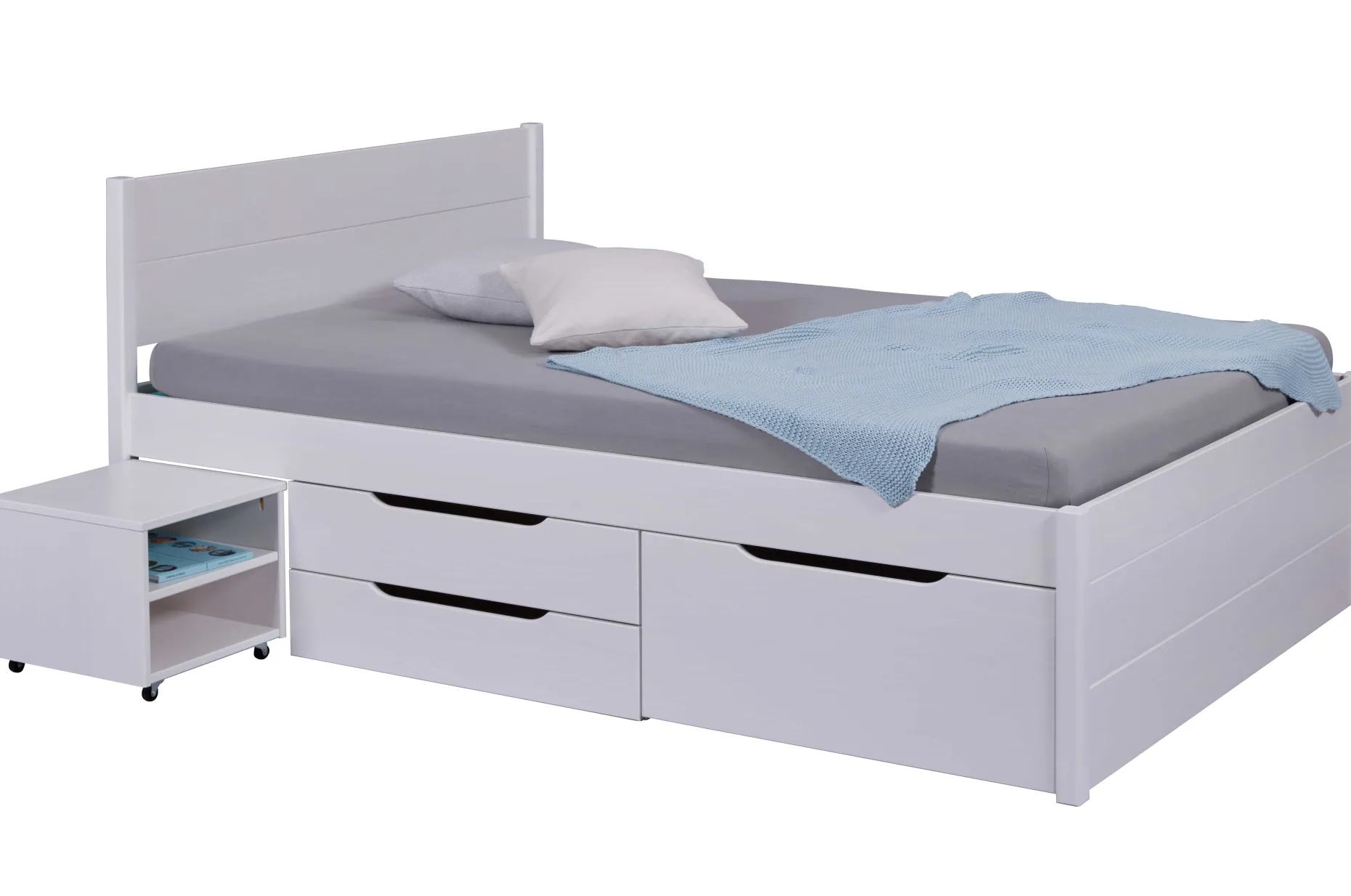 Efetivo Doppelbett 140x200cm mit Stauraum - weiß