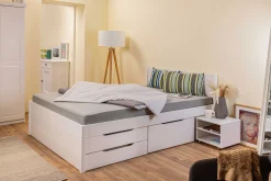 Efetivo Doppelbett 180x200cm mit Stauraum - weiß