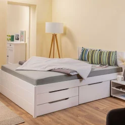 Efetivo Doppelbett 180x200cm mit Stauraum - weiß