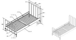 Einzelbett Bronxx Metall 90x200 - mattschwarz