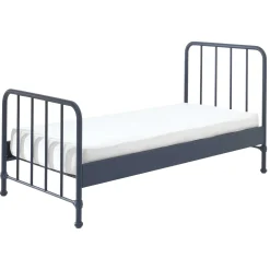 Einzelbett Bronxx Metall 90x200 - matt blau denim
